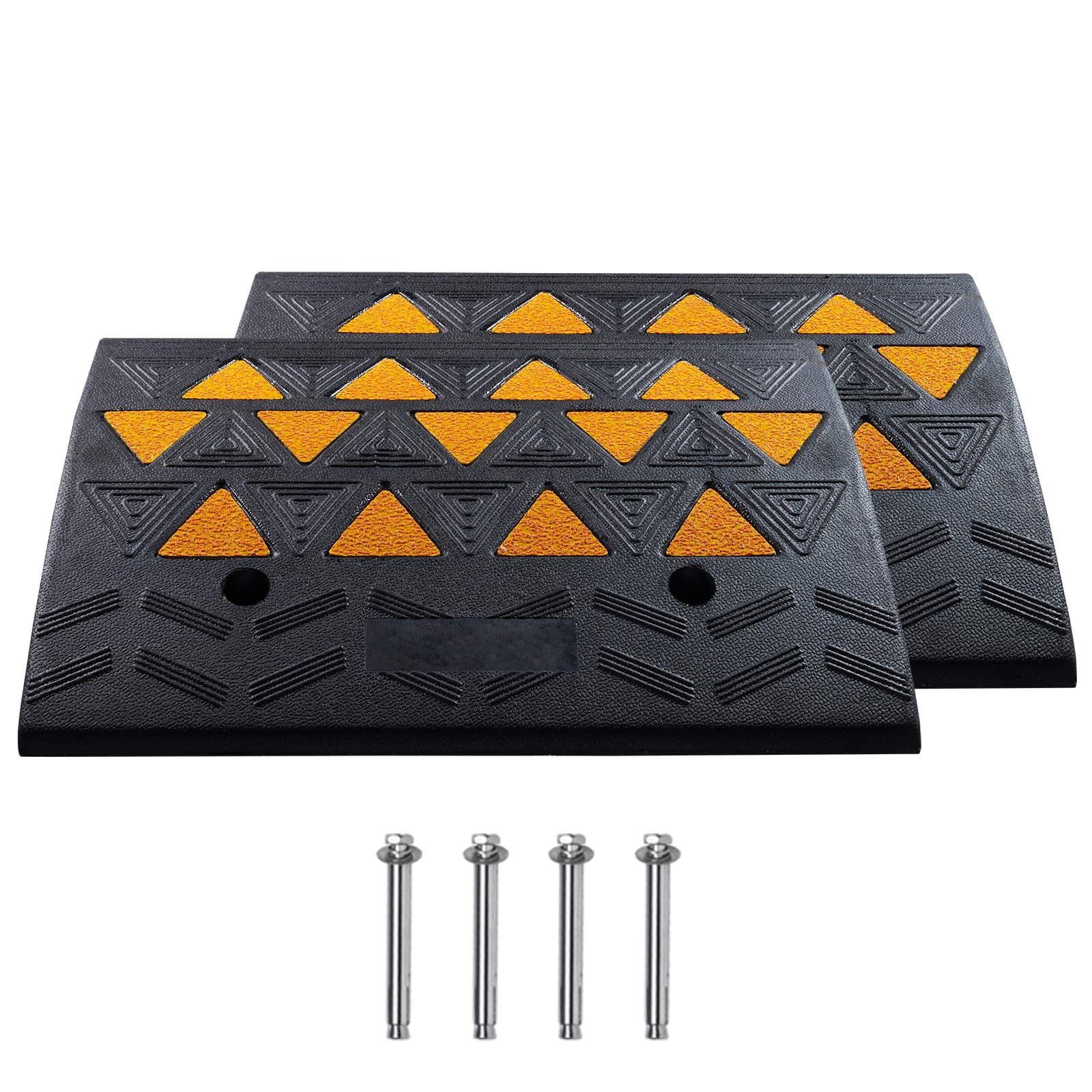 Heavy Duty Rubber Curb Ramp 2 Pack For Driveway And Threshold_voghion.com